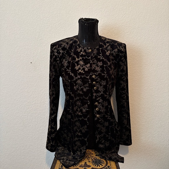 J.B.S. Jackets & Blazers - J.B.S. Black and Gold Floral Women's Blazer